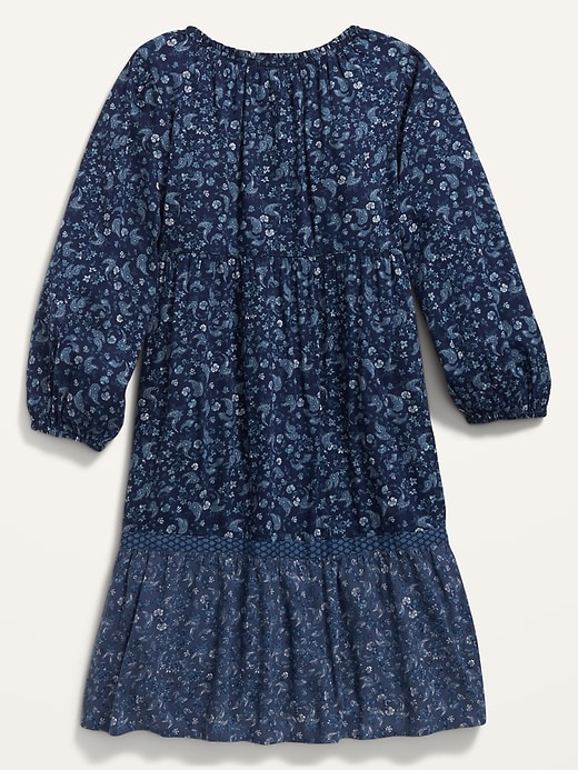View large product image 2 of 2. Paisley Long-Sleeve Midi Dress for Girls
