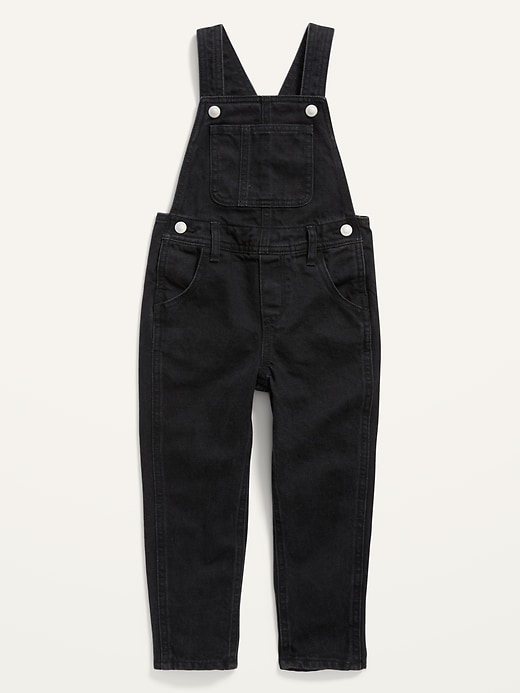 View large product image 1 of 2. Unisex Slouchy Straight Black-Wash Jean Overalls for Toddler
