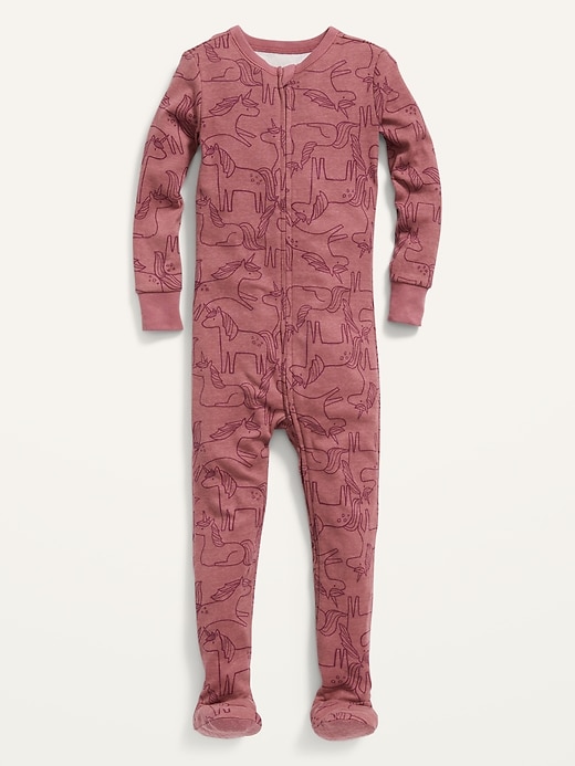 View large product image 1 of 1. Unisex Printed Snug-Fit Footie Pajama One-Piece for Toddler & Baby