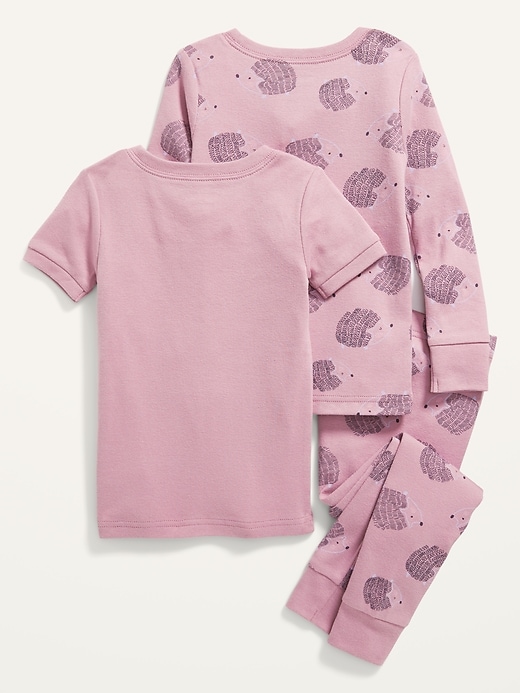 Unisex 3-Piece Hedgehog-Print Pajama Set for Toddler & Baby