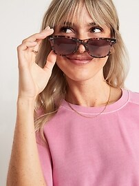 View large product image 3 of 3. Floral Square-Frame Sunglasses For Women