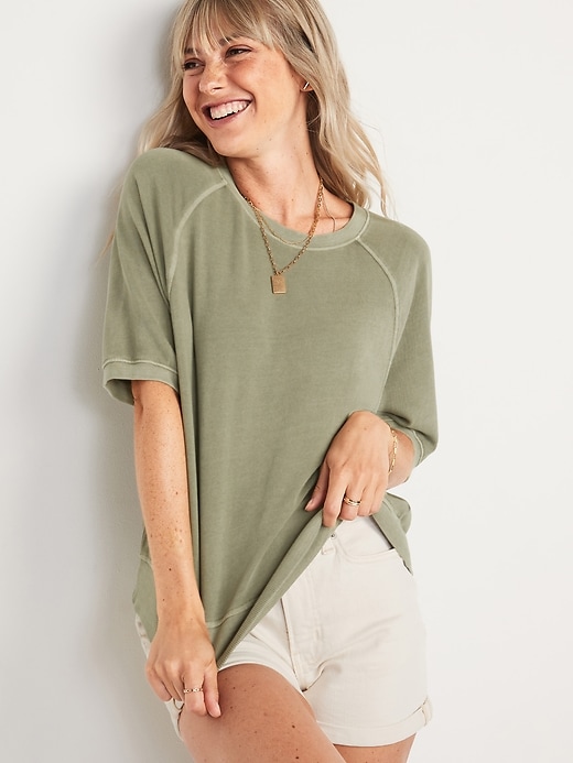 Old Navy Vintage GarmentDyed ElbowSleeve Sweatshirt for Women