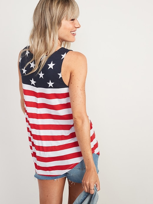 Image number 2 showing, Luxe Americana-Print Tank Top for Women
