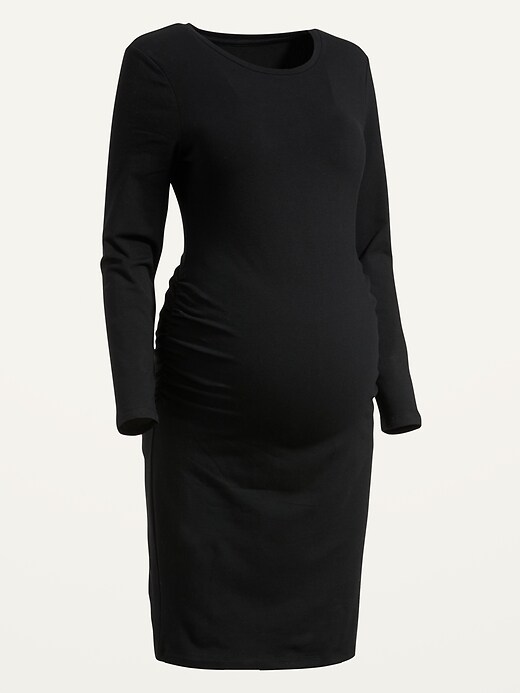 black long sleeve maternity dress Ingrid & Isabel Smocked Maternity Dress
