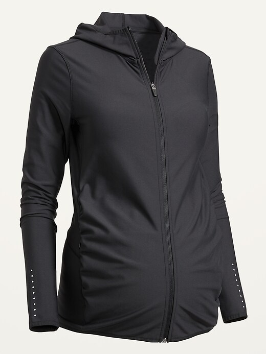 Image number 4 showing, Maternity PowerSoft Side-Shirred Hooded Jacket