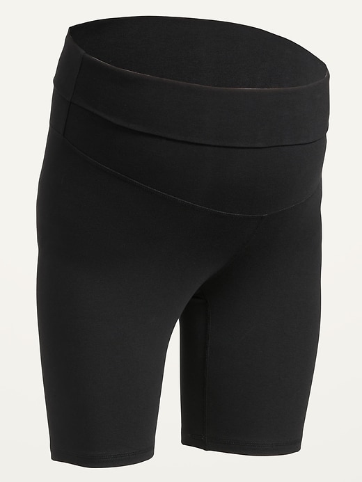 Image number 5 showing, Maternity Rollover-Waist PowerChill Biker Shorts -- 8-inch inseam