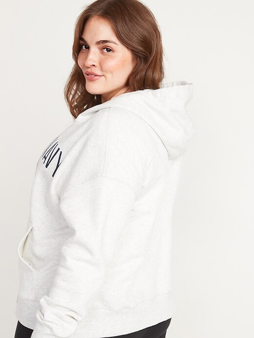 Image number 8 showing, Logo-Embroidered Full-Zip French-Terry Hoodie for Women