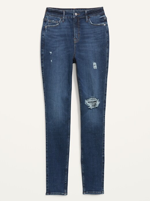 Image number 4 showing, Extra High-Waisted Rockstar 360&#176 Stretch Super Skinny Ripped Jeans