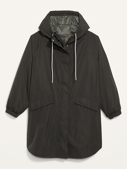 Image number 4 showing, Water-Resistant Long Hooded Utility Anorak Jacket