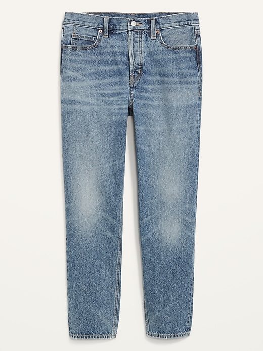 Image number 4 showing, Extra High-Waisted Button-Fly Sky-Hi Straight Non-Stretch Cropped Jeans