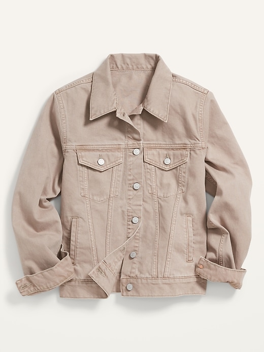 Image number 4 showing, Tan Non-Stretch Jean Jacket for Women