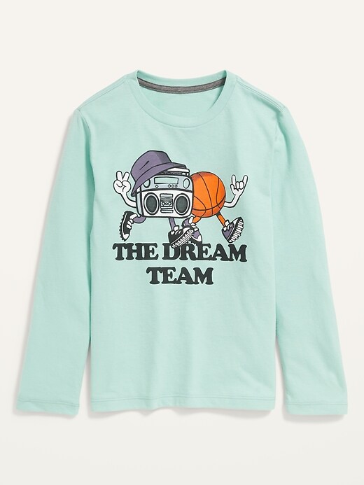 View large product image 1 of 2. Vintage Gender-Neutral Long-Sleeve Graphic T-Shirt For Kids