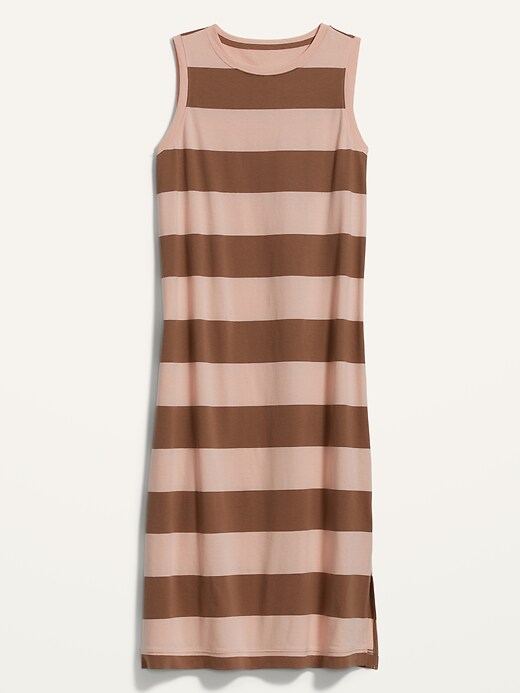 Image number 4 showing, Vintage Sleeveless Striped Midi Shift Dress for Women