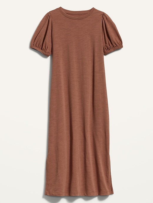 Image number 4 showing, Puff-Sleeve Midi T-Shirt Shift Dress for Women