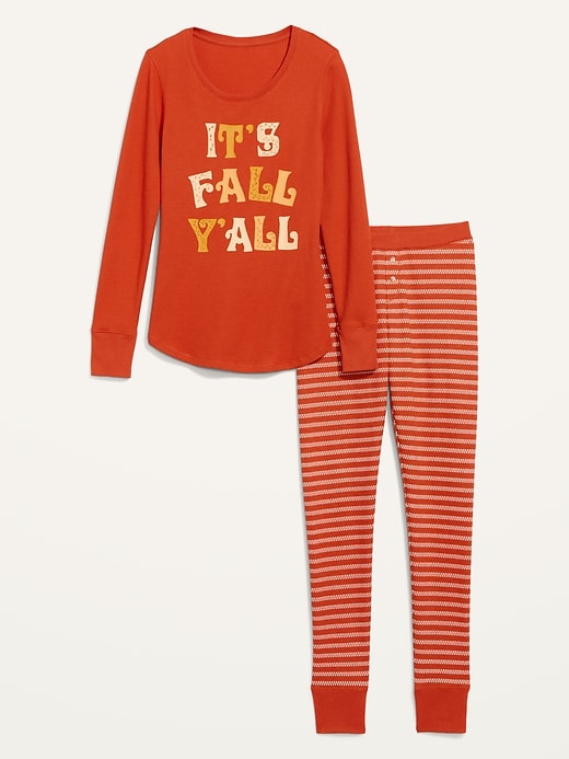 Image number 4 showing, Matching Thanksgiving Graphic Pajama Set for Women