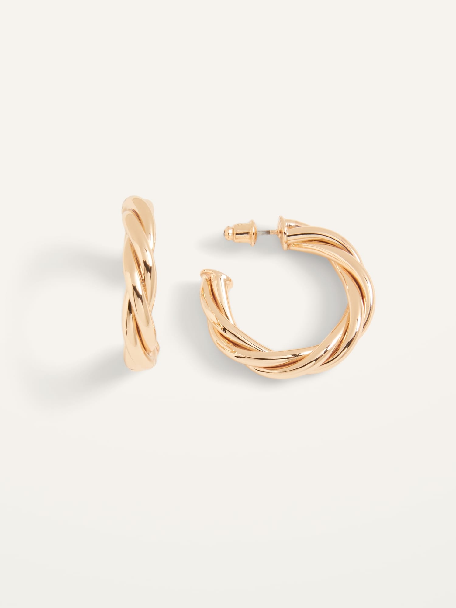 Twisted Gold Toned Hoop Earrings For Women Old Navy 7493