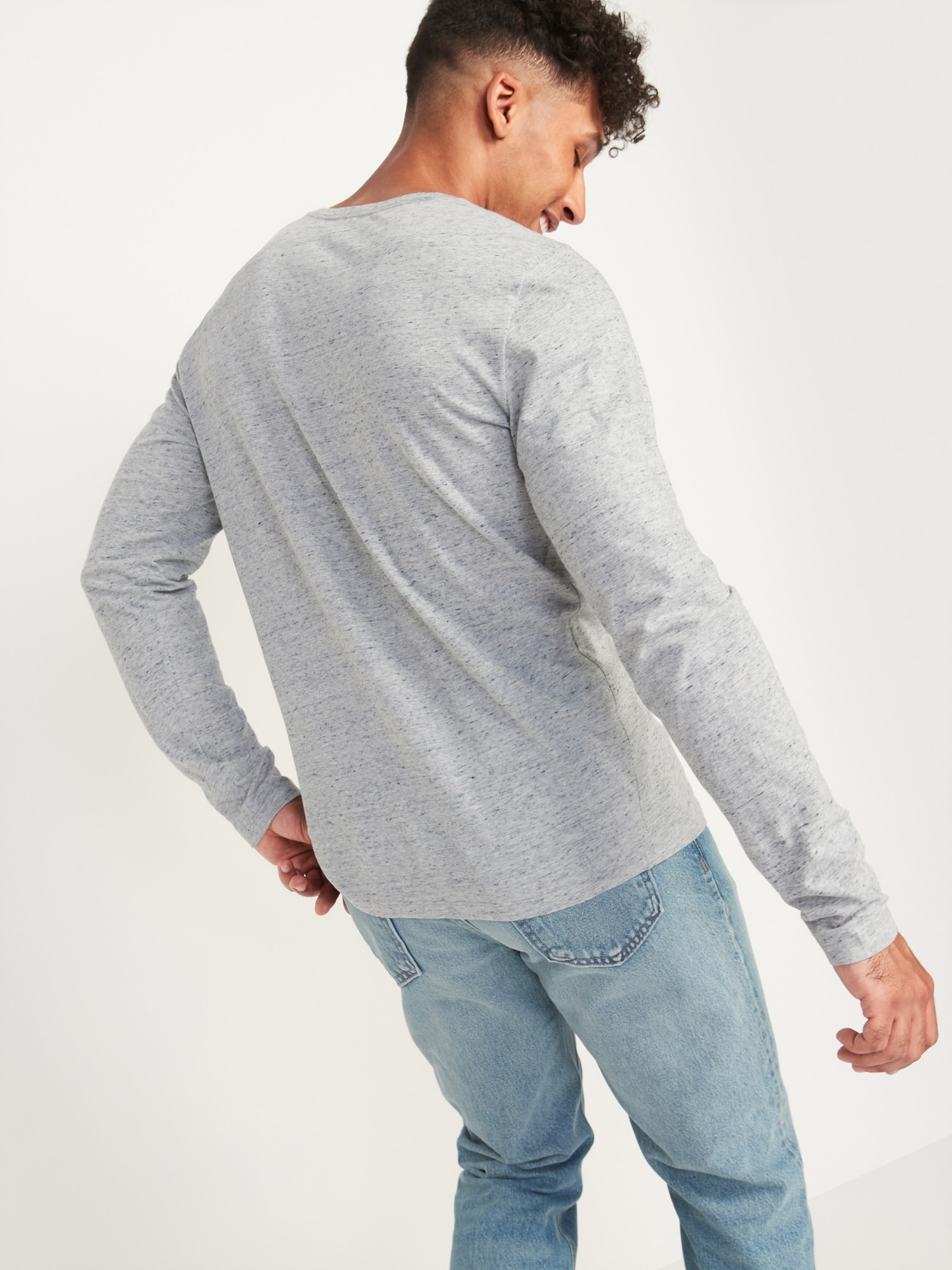 Soft-Washed Long-Sleeve Henley T-Shirt