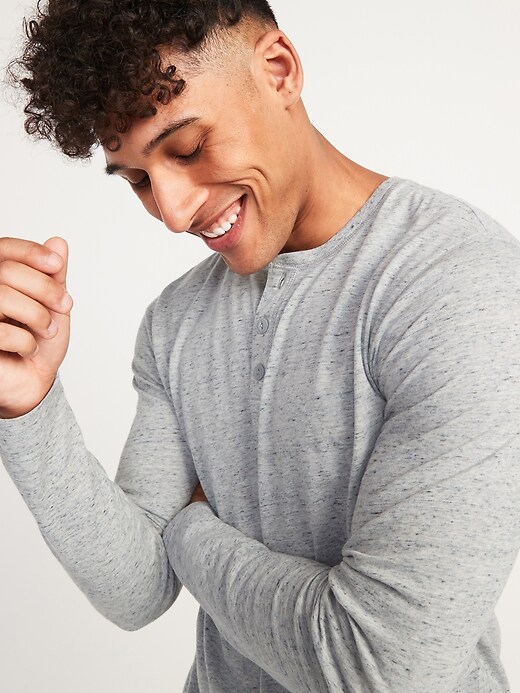 Image number 3 showing, Soft-Washed Long-Sleeve Henley T-Shirt