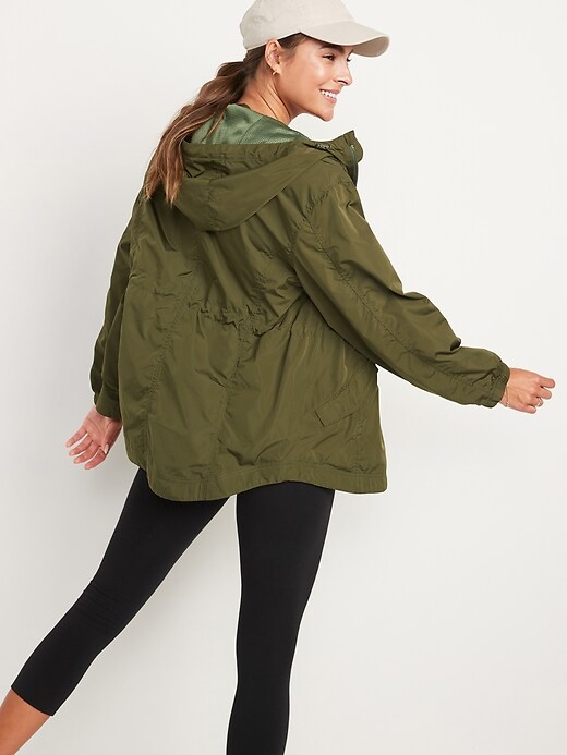 Image number 6 showing, Water-Resistant Hooded Utility Anorak Jacket