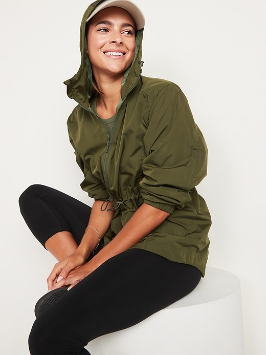 Image number 3 showing, Water-Resistant Hooded Utility Anorak Jacket