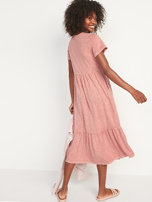 Image number 6 showing, Garment-Dyed Fit & Flare Slub-Knit Midi Dress