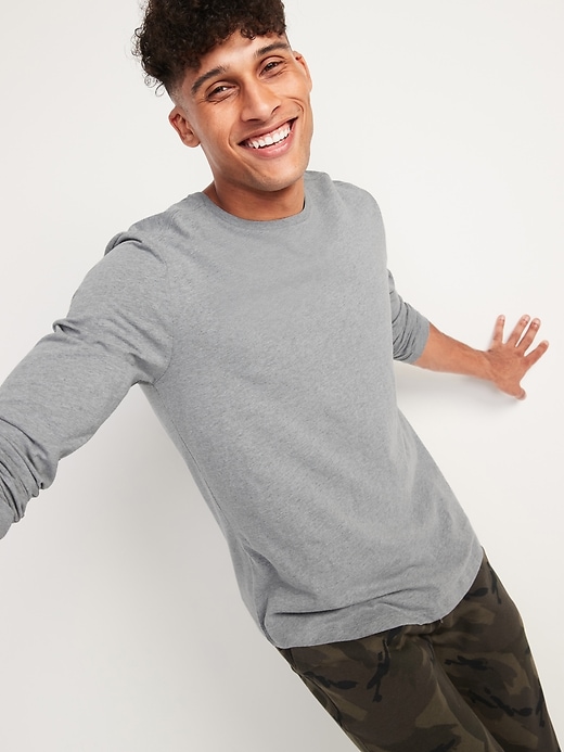 Image number 1 showing, Soft-Washed Long-Sleeve Curved-Hem T-Shirt