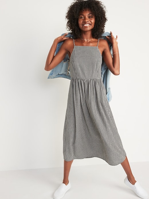 Image number 5 showing, Fit & Flare Gingham Midi Cami Dress