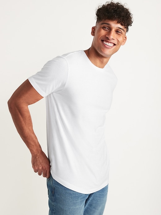 View large product image 2 of 2. Soft-Washed Curved-Hem T-Shirt 3-Pack