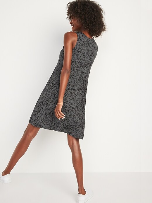 Image number 6 showing, Sleeveless Printed Jersey-Knit Swing Dress for Women