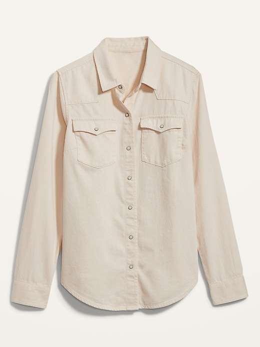 Image number 4 showing, Ecru-Wash Western Jean Shirt