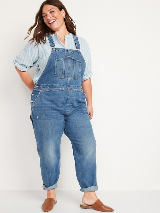 Image number 7 showing, Slouchy Straight Jean Overalls for Women