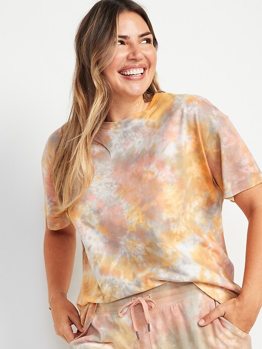 Image number 1 showing, Loose Vintage Tie-Dye Easy T-Shirt for Women