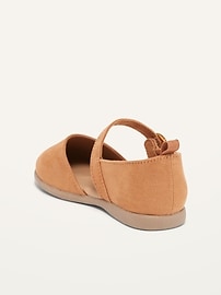 View large product image 3 of 4. Faux-Suede Buckled Ballet Flats for Toddler Girls