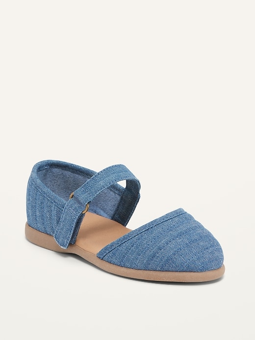 Textured Chambray Ballet Flats for Toddler Girls