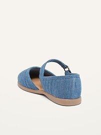 View large product image 3 of 4. Textured Chambray Ballet Flats for Toddler Girls