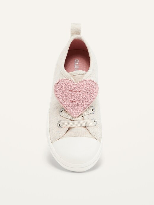 View large product image 2 of 4. Unisex Heart-Patch Jersey Sneakers for Toddler