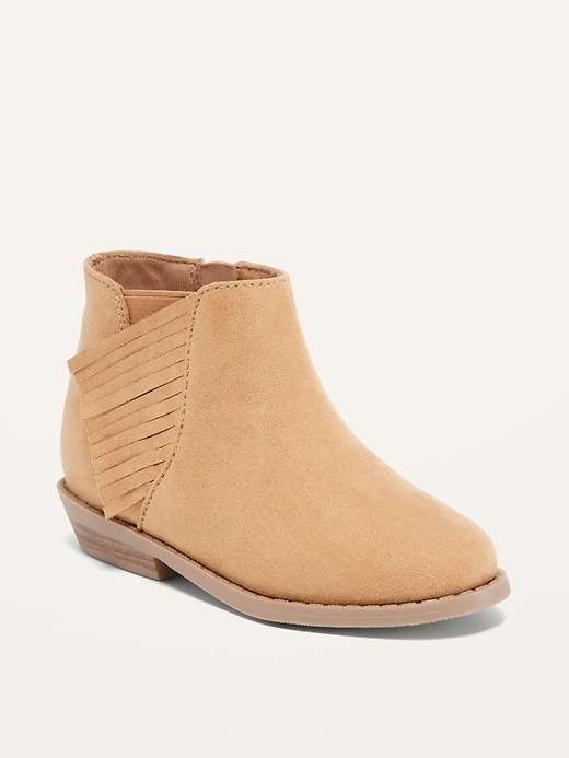 Faux-Suede Fringe Booties for Toddler Girls