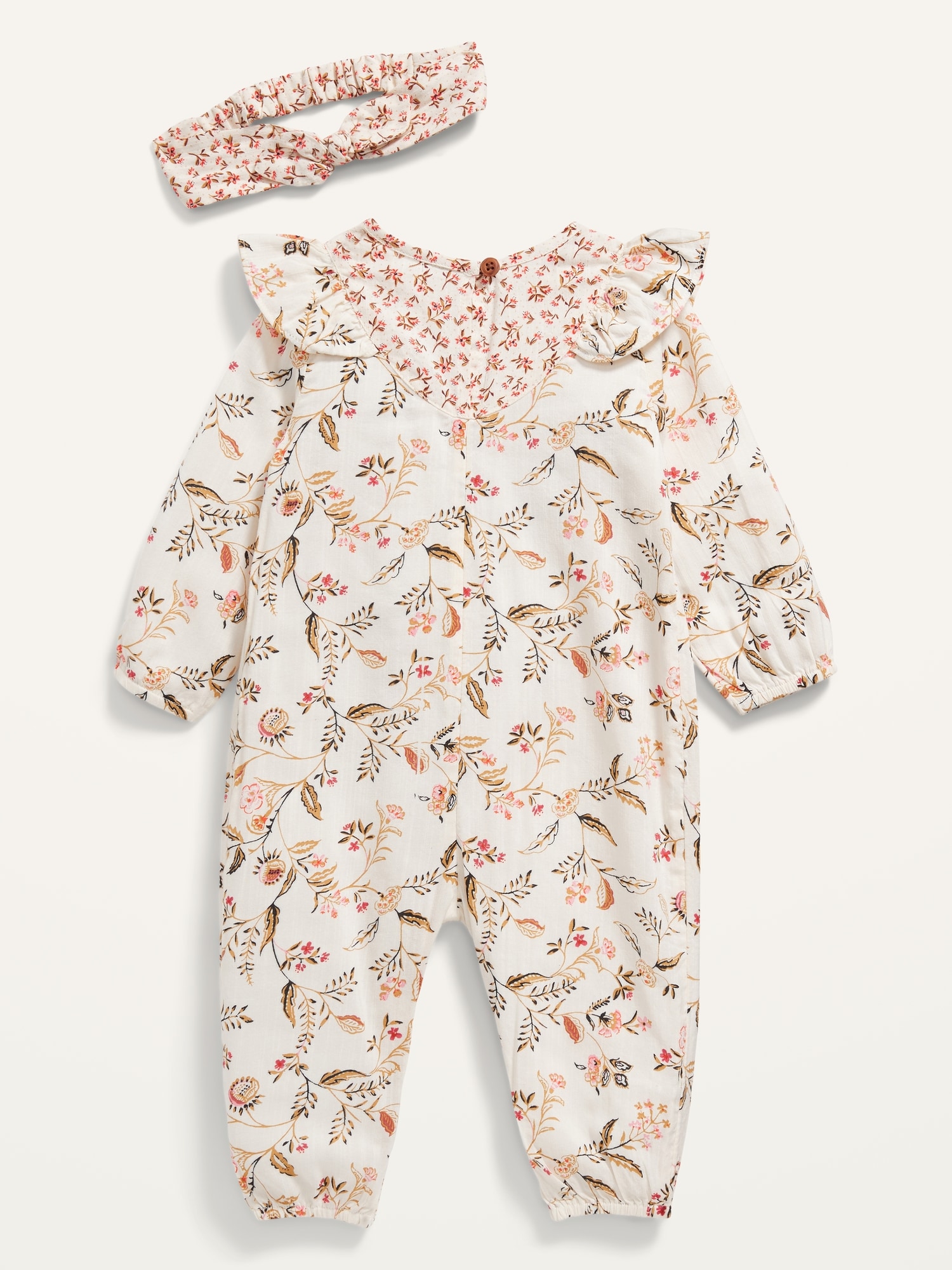 Long-Sleeve Floral One-Piece and Headband Set for Baby | Old Navy