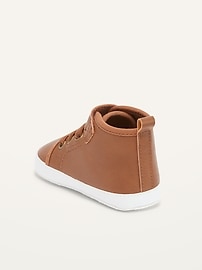 View large product image 3 of 4. Unisex Faux-Leather High-Top Sneakers for Baby