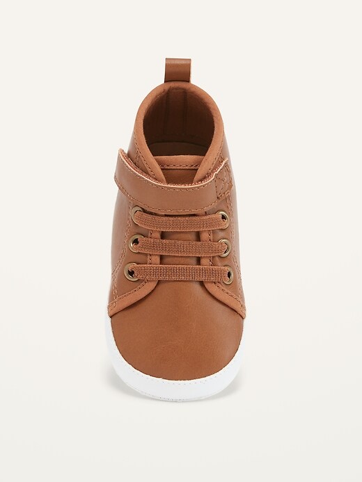 View large product image 2 of 4. Unisex Faux-Leather High-Top Sneakers for Baby