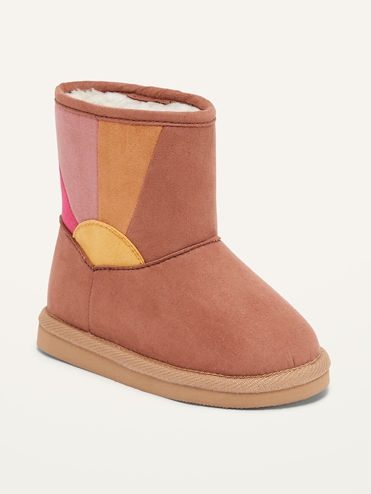View large product image 1 of 4. Sherpa-Lined Faux-Suede Boots for Toddler Girls