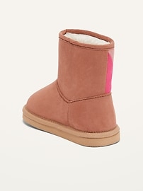 View large product image 3 of 4. Sherpa-Lined Faux-Suede Boots for Toddler Girls