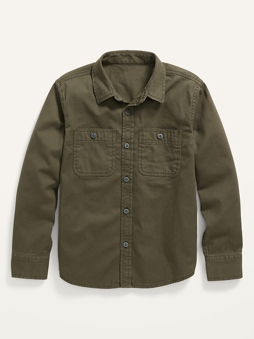 View large product image 1 of 2. Long-Sleeve Workwear Utility Shirt For Boys