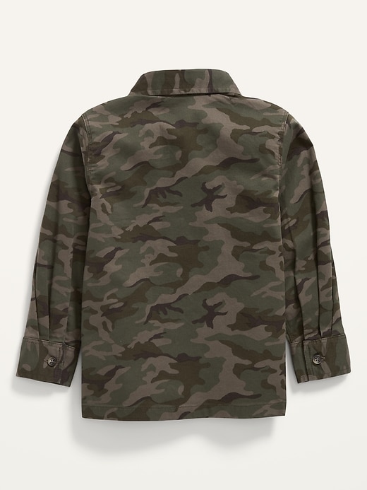 View large product image 2 of 2. Long-Sleeve Camo Pocket Shirt for Toddler Boys