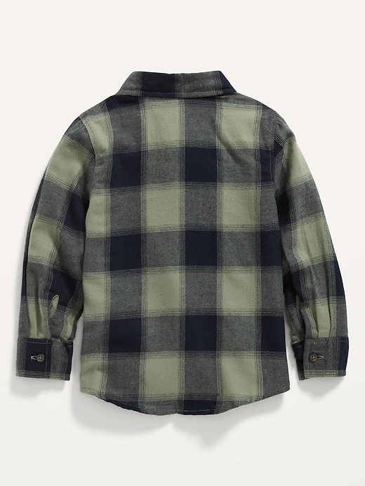 View large product image 2 of 2. Long-Sleeve Plaid Pocket Shirt for Toddler Boys
