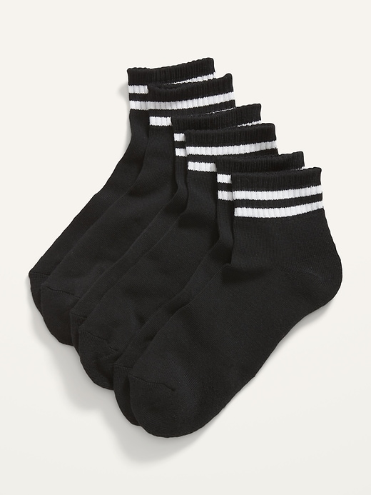 View large product image 1 of 1. Gender-Neutral Quarter Crew Tube Socks 3-Pack for Adults