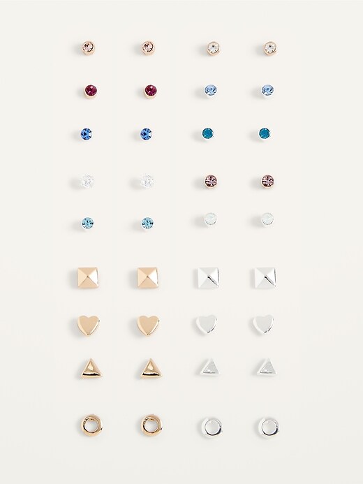 View large product image 1 of 2. Stud Earrings Variety 18-Pack For Women