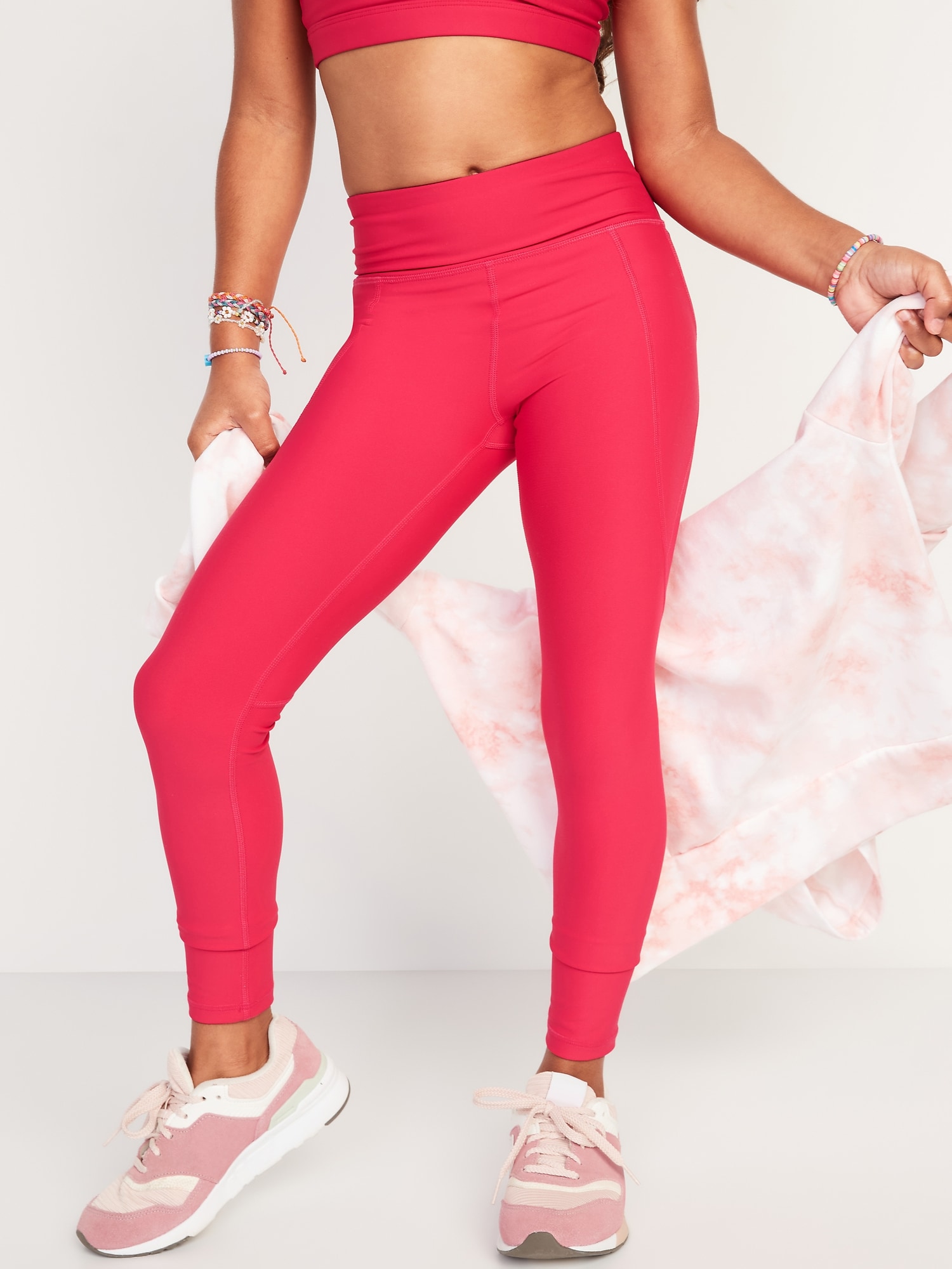 Old Navy Active Leggings Athletic Pink Fuscia Capri Yoga Pants Go Dry –  Shop Thrift World