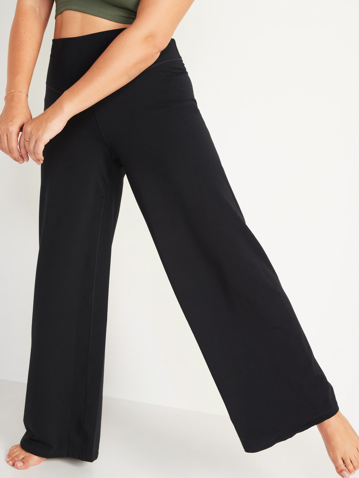 Extra HighWaisted PowerChill HiddenPocket WideLeg Yoga Pants for Women Old Navy
