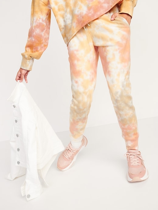 Vintage High-Waisted Tie-Dye Jogger Sweatpants for Girls